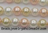 CSB320 15.5 inches 10mm round mixed color shell pearl beads