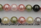 CSB325 15.5 inches 10mm round mixed color shell pearl beads