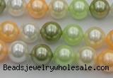 CSB328 15.5 inches 10mm round mixed color shell pearl beads