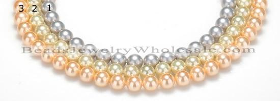 CSB33 16 inches 10mm round shell pearl beads Wholesale