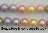 CSB330 15.5 inches 10mm round mixed color shell pearl beads