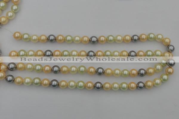 CSB333 15.5 inches 10mm round mixed color shell pearl beads