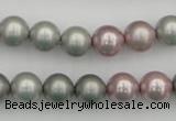 CSB341 15.5 inches 10mm round mixed color shell pearl beads