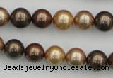 CSB342 15.5 inches 10mm round mixed color shell pearl beads