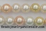 CSB350 15.5 inches 12mm round mixed color shell pearl beads