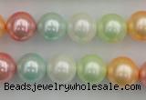 CSB353 15.5 inches 12mm round mixed color shell pearl beads