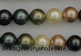 CSB361 15.5 inches 12mm round mixed color shell pearl beads