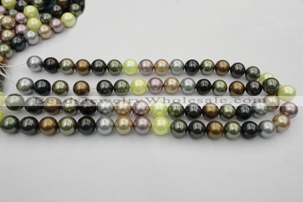 CSB364 15.5 inches 12mm round mixed color shell pearl beads