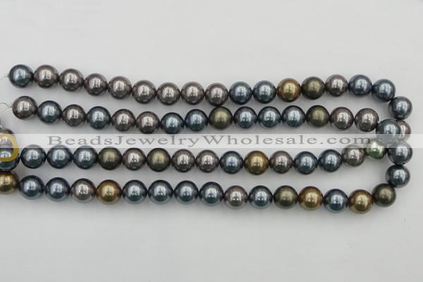 CSB366 15.5 inches 12mm round mixed color shell pearl beads