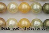 CSB373 15.5 inches 14mm round mixed color shell pearl beads