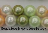 CSB379 15.5 inches 14mm round mixed color shell pearl beads