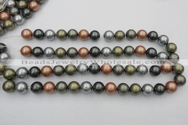 CSB382 15.5 inches 14mm round mixed color shell pearl beads