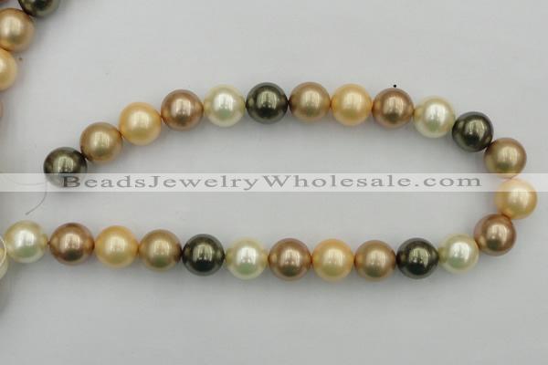 CSB394 15.5 inches 16mm round mixed color shell pearl beads