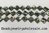 CSB4120 15.5 inches 12*12mm diamond abalone shell beads wholesale