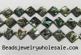 CSB4122 15.5 inches 16*16mm diamond abalone shell beads wholesale