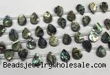 CSB4186 Top drilled 10*14mm flat teardrop balone shell beads