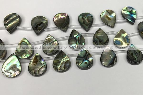 CSB4189 Top drilled 15*20mm flat teardrop balone shell beads