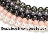 CSB42 16 inches 8mm round shell pearl beads Wholesale