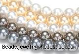 CSB47 16 inches 8mm round shell pearl beads Wholesale