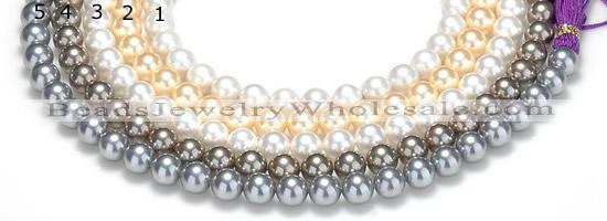 CSB47 16 inches 8mm round shell pearl beads Wholesale