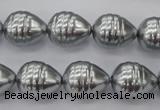 CSB550 15.5 inches 12*15mm whorl teardrop shell pearl beads