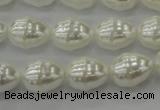 CSB557 15.5 inches 12*15mm whorl teardrop shell pearl beads