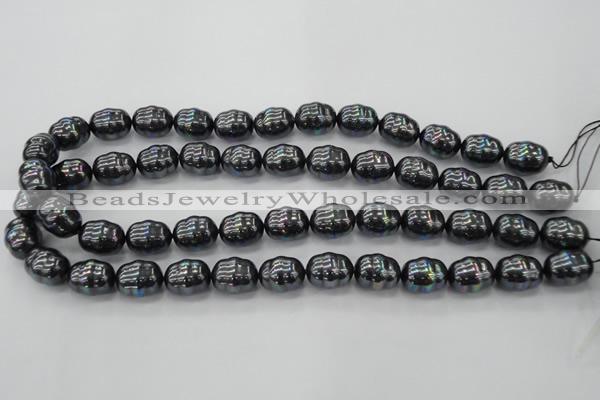 CSB586 15.5 inches 13*16mm whorl oval shell pearl beads