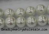 CSB610 15.5 inches 12mm whorl round shell pearl beads