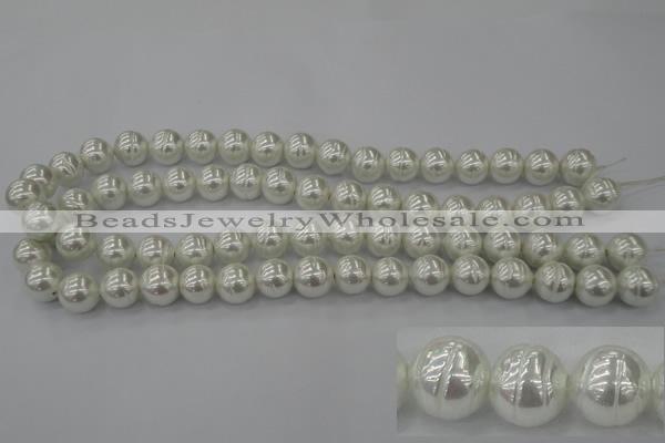 CSB610 15.5 inches 12mm whorl round shell pearl beads