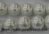 CSB635 15.5 inches 16mm whorl round shell pearl beads