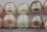 CSB713 15.5 inches 16*19mm oval mixed color shell pearl beads