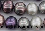 CSB714 15.5 inches 16*19mm oval mixed color shell pearl beads