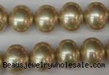 CSB802 15.5 inches 13*15mm oval shell pearl beads wholesale