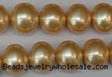 CSB803 15.5 inches 13*15mm oval shell pearl beads wholesale