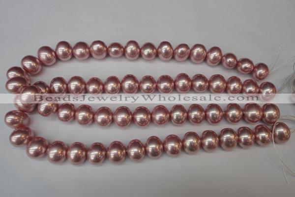 CSB814 15.5 inches 13*15mm oval shell pearl beads wholesale