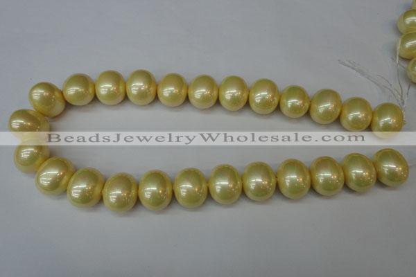 CSB832 15.5 inches 16*19mm oval shell pearl beads wholesale