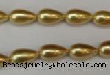 CSB857 15.5 inches 8*14mm teardrop shell pearl beads wholesale