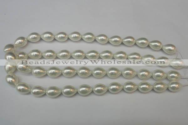 CSB868 15.5 inches 12*16mm teardrop shell pearl beads wholesale