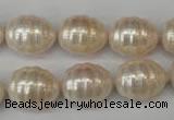 CSB885 15.5 inches 13*16mm whorl teardrop shell pearl beads wholesale