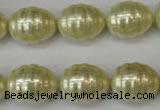 CSB887 15.5 inches 13*16mm whorl teardrop shell pearl beads wholesale