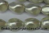 CSB893 15.5 inches 15*20mm teardrop shell pearl beads wholesale