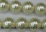 CSB896 15.5 inches 16mm whorl round shell pearl beads wholesale