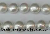 CSB940 15.5 inches 12mm flat round shell pearl beads wholesale