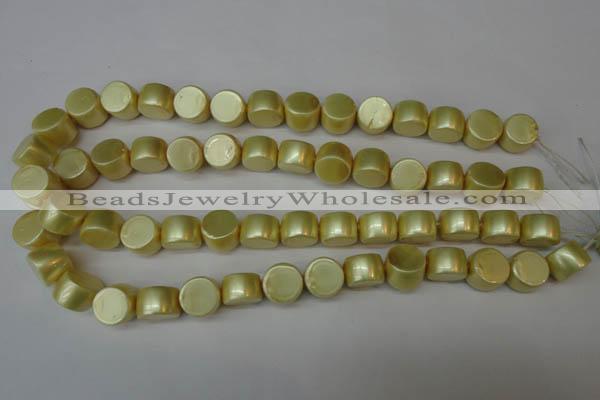 CSB948 15.5 inches 10*14mm drum shell pearl beads wholesale