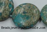 CSE08 15.5 inches 30mm flat round natural sea sediment jasper beads