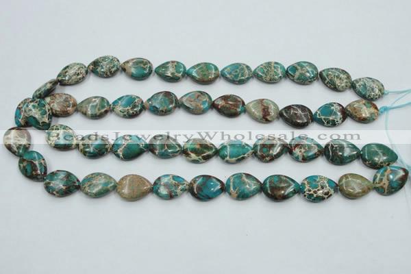 CSE11 15.5 inches 13*18mm flat teardrop natural sea sediment jasper beads