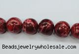 CSE163 15.5 inches 12mm round dyed natural sea sediment jasper beads