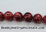 CSE164 15.5 inches 14mm round dyed natural sea sediment jasper beads