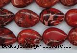 CSE174 13*18mm flat teardrop dyed natural sea sediment jasper beads