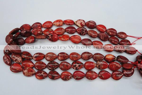 CSE174 13*18mm flat teardrop dyed natural sea sediment jasper beads